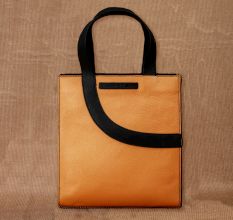 Handcrafted Peach Dark Chocolate Handbag Leather Modern